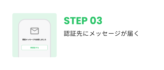 認証先にメッセージが届く